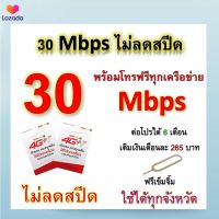 ซิมโปรเทพ 30 Mbps ไม่ลดสปีด เล่นไม่อั้น โทรฟรีทุกเครือข่ายได้ แถมฟรีเข็มจิ้มซิม