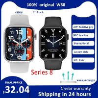 ZZOOI Original IWO 18 iwo W58 Smart Watch Men 2.13 inch Series 8 ECG NFC Siri Bluetooth Call Wireless IP68 Waterproof 45MM Smartwatch