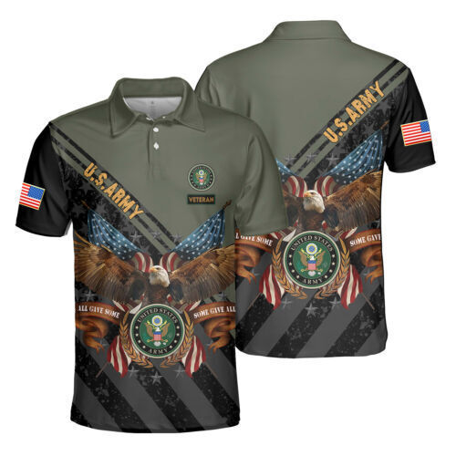 2023 United States Army Veteran Polo Shirt Patriot Eagle Gift for Dad ...