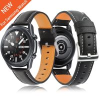 ○▤✌ For Samsung Galaxy Watch 3 Official Genuine Leather Band 45mm 41mm Strap Replacement For Watchbands