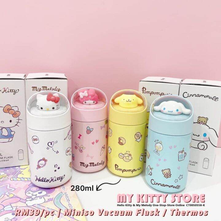 Miniso X Sanrio Characters Hello Kitty Pompompurin Vacuum Flask My ...