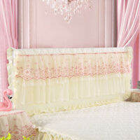 ยุโรปลูกไม้หัวเตียงปลอกสีขาวเตียง Headboard ปกป้องกันฝุ่นยืดสีทึบผ้าหัวเตียงครอบคลุม