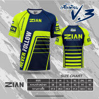 เสื้อแขนสั้น ZIAN สีสดแสบตา เนื้อผ้าเย็น ระบายอากาศ เบาสบาย