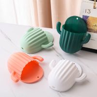 Wall Self-adhesive Storage Rack Toothpaste Holder Cactus Hook Drain Bathroom Shelf Wall-mounted Electric Toothbrush Organizer