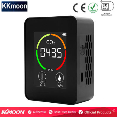 KKmoon ในร่มแบบพกพา CO2เครื่องตรวจจับมัลติฟังก์ชั่วัดอุณหภูมิความชื้นหน้าแรก Digital Air เครื่องตรวจจับอัจฉริยะ Air เครื่องวิเคราะห์คุณภาพในครัวเรือน Air Pollution Monitor