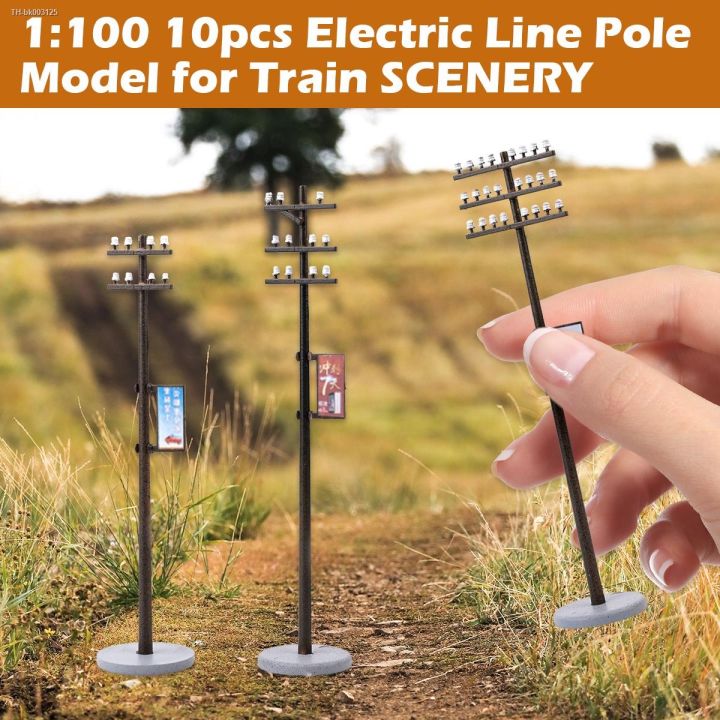 10x-plastic-electric-line-pole-model-for-train-scenery-1-100-ho-tt-scale-electric-line-pole-model