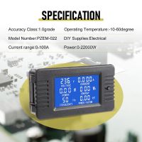 Newest 6In1 220V 100A Single Phase Digital Panel Ampermeter Volt Watt Kwh Power Factor Meter With Split Ct