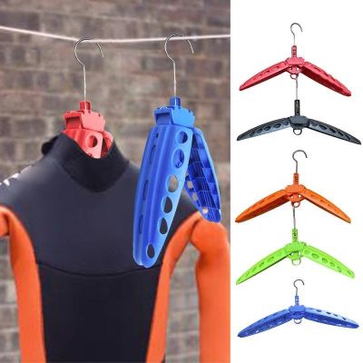 ┅✎ Travel Wetsuit Hanger Fast Dry Suit Hanger Folding Vented Hanger Jumpsuit Surfing Diving Wet Suit Hangers Freediving Suit Hanger