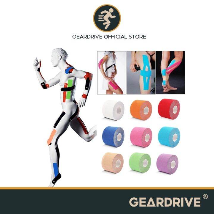 GEARDRIVE Kinesiology Tape Breathable Waterproof Athletic Recovery