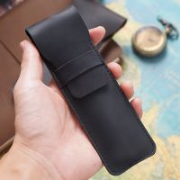 Personalized Retro Handmade Cowhide Pen Case Genuine Leather Pen Bag Pencil Case Multiple Colors Available