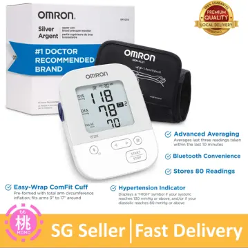 OMRON Silver Blood Pressure Monitor, Upper Arm Cuff, Digital