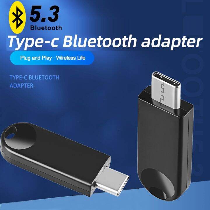 USBC Bluetooth Adapter BT 5.3 Transmitter Receiver Dongle Adaptador for