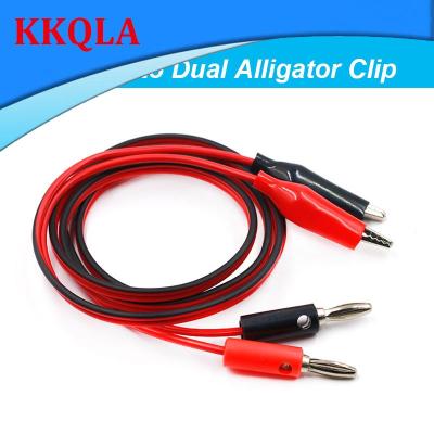 QKKQLA 1meter Alligator Testing Cord Lead Clip to 4mm Banana Plug Probe Cable for Multimeter Test Electrical Clamp