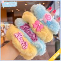 สวยแฟชั่นสีทึบบาร์บี้ Scrunchie ตุ๊กตาบาร์บี้ยืดหยุ่นเครื่องประดับเชือกรัดผมหนังยางรัดผมผู้หญิง