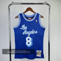 【Mitchell&amp;Ness】1996-97 Mens New Original NBA Los Angeles Lakers #8 Kobe Bryant Vintage Jersey Heat-pressed Hardwood Classics Swingman Blue