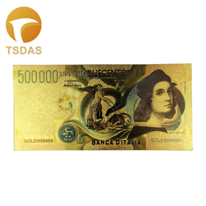 ธนบัตรอเนกประสงค์500-000-lire-ธนบัตรฟอยล์สีทองสำหรับเก็บธนบัตร10ชิ้น-ล็อตสีทองจัดส่ง