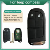 CN086028 For Jeep Compass M3N- Smart Remote Control Key 433mhz 4A Chip Keyless SIP22 Blade 2 Buttons