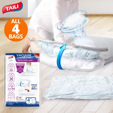 TAILI Jumbo Vacuum Storage Bags -5 Pack(3 x Jumbo,2x Large)- Compression Storage  Bags for Comforters and Blankets 