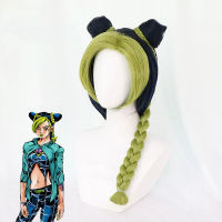 Jolyne cujoh kujo คอสเพลย์หินมหาสมุทรคอสเพลย์ jojo ผจญภัยที่แปลกประหลาดคอสเพลย์ทนความร้อนสังเคราะห์อะนิเมะวิกผมวิกผมหมวก.