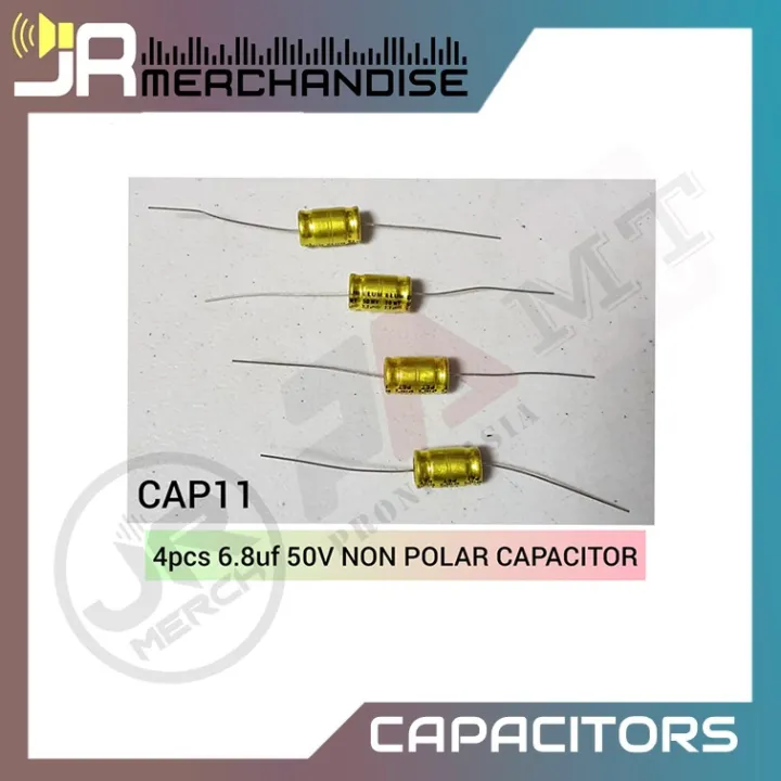4pcs 6.8 UF Non Polar 50V Capacitor used in Midrange Speakers (CAP11