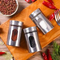 hotx【DT】 Kitchenware Seasoning Jar Glass Sprinkler Barbecue Pepper Bottle Toothpick Holder Shaker