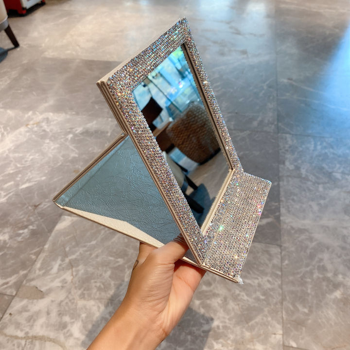 dormitory-desktop-folding-mirror-portable-folding-mirror-diamond-encrusted-folding-mirror-glitter-folding-mirror-hd-folding-mirror