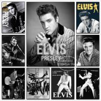 Elvis Presley Vintage Rock Singer Canvas Art - Black &amp; White Room Decor โปสเตอร์และภาพพิมพ์