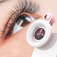 Mobile Phone Fill Light 15X Macro Lens Portable Selfie LED Ring Flash Light Phone Selfie Lamp Universal Ring Clip Light