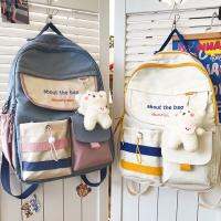 infinitebagshop(IN1805) กระเป๋าเป้สีทรูโทน about the bag ใบใหญ่ ช่องใส่ของเยอะ