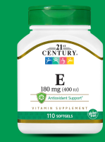 21st Century, Vitamin E 180 mg (400 IU) contains 110 soft capsules.