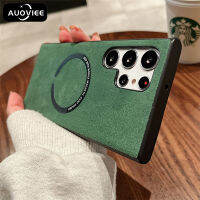 AUOVIEE เคสหนังนิ่มหรูหราสำหรับ Magsafe เคสชาร์จไร้สายแบบแม่เหล็กสำหรับ Samsung S23 S22 S21Plus พิเศษ S20 FE Note 20 10 Pro S9 S10