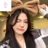 DOI4RE หวานหวานแหววว เรโทร ฤดูหนาวฤดูใบไม้ร่วงฤดูหนาว ความกว้างกว้าง เด็ก Headwear โบว์น๊อต คอสเพลย์ตกแต่ง ห่วงผมโบว์ใหญ่ หมวกสไตล์เกาหลี ที่คาดผมกำมะหยี่ ที่คาดผมผู้หญิง