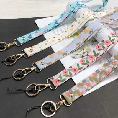 Fashion Mobile Phone Lanyard Universal Print String Long Hanging Neck Strap Rope For Keys Working ID Card Keychain