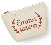 personalized title name wedding bridesmaid Make Up makeup comestic Bags Gift for Bridal Party Bags toiletry zipper pouches