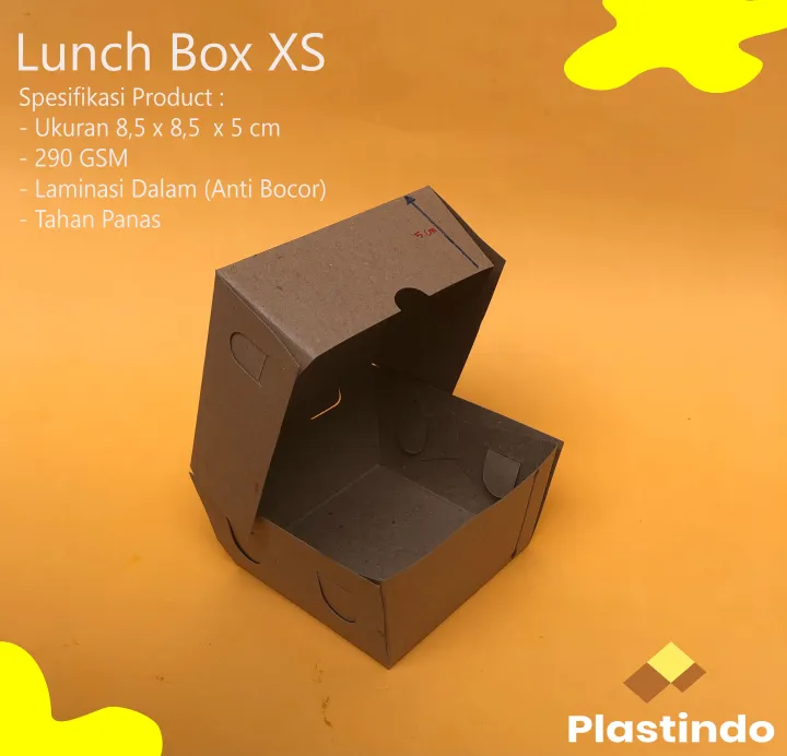 Kraft Lunch Box XS isi 10 pcs Lunch Box Mini Kotak Dimsum Takoyaki