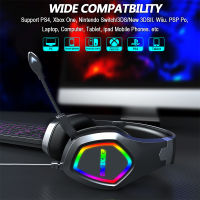 Gamer Headset for Computer PS4 Gaming Headphones Bass Stereo PC Wired Headset With Mic Gifts Led Light