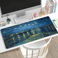 Vintage Oil Painting Mouse Pad Da Vinci Large Keyboard MouseMat Gaming Accessories Playmats Van Gogh Carpet Rug Monet Desk Gamer Drawing Painting Supp