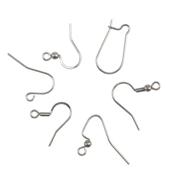 50pcs/lot 316L Hypoallergenic Stainless Steel Earring Hook Clasps