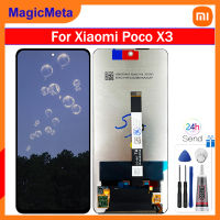 MagicMeta ดั้งเดิมสำหรับ Xiaomi ชิ้นส่วนจอสัมผัสแอลซีดีของเครื่องแปลงดิจิทัล X3 Poco สำหรับ Xiaomi X3 MZB07Z0IN, MZB07Z1IN, MZB07Z2IN,อะไหล่ทดแทน LCD MZB07Z3IN