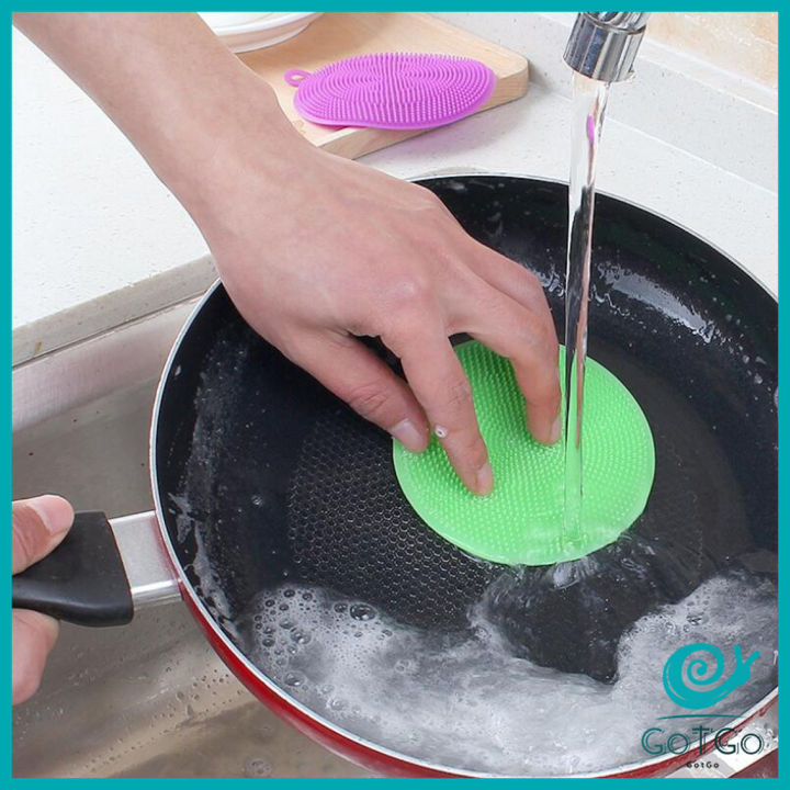 gotgo-ซิลิโคนล้างจาน-ฟองน้ำล้างจาน-ฟองน้ำซิลิโคน-ทำความสะอาดอเนกประสงค์-แผ่นล้างจาน-ที่ขัดหม้อ-silocone-kitchen-sponge