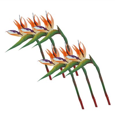 Artificial Flowers Bird of Paradise Greenery Plants Indoor Outside Garland Home Garden Office Decorations(6 Pack)