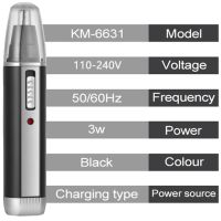 ZZOOI Kemei 6631 Nose Trimmer For Men Grooming 3in1 Electric Facial Ear Eyebrow Beard Hair Trimmer For Nose Rechargeable Body Trimmer
