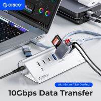 ORICO 10Gbps USB 3.2ฮับอลูมิเนียม Superspeed ขับเคลื่อน PD60W R Type C Splitter พร้อมอุปกรณ์เสริมสำหรับ PC อะแดปเตอร์สำหรับ Macbook เพาเวอร์