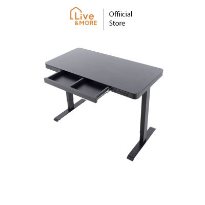 Deezen ดีเซน โต๊ะปรับระดับไฟฟ้าท้อปกระจก รุ่น DZ33-E4 ระยะปรับ70-120ซม. โต๊ะขนาด120x60ซม.