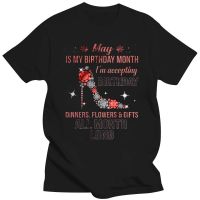 Large mens short sleeves Men Funny T Tshirt May Is My Birthday Month Im Accepting Birthday Diamond High Heels Tshirt 4XL.5XL.6XL