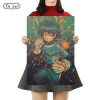 ☈◈ TIE LER อะนิเมะ My Hero Academia โปสเตอร์ Cafe บาร์ตกแต่งห้องครัว Vintage โปสเตอร์การ์ตูนประดับสติ๊กเกอร์ติดผนัง 50.5X35 ซม.