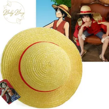 ONE PIECE Luffy Ace Straw Hat Anime Character Cosplay Props Cowboy Hat  Straw Hat Sunscreen Sun Hat Flat Cap Cartoon Costume Gift
