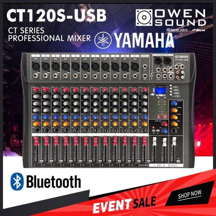 YAMAHA CT120S Series Stereo Mixer 12 Channel Bluetooth USB MP3 Audio