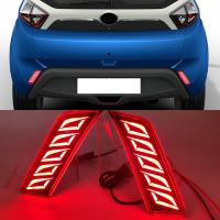 Car Flashing 1 Pair LED Reflector Lamp Rear Fog Lamp Rear Bumper Light Brake Light For TATA Nexon 2016 -2021