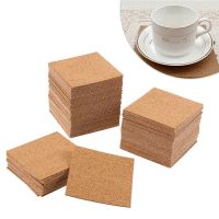 10Pcs Self-Adhesive Cup Mat Square Cork Coasters Wine Drink Coffee Tea Cup Mats Non-slip Table Pad For Home Office Kitchen Placemats &amp; Coasters